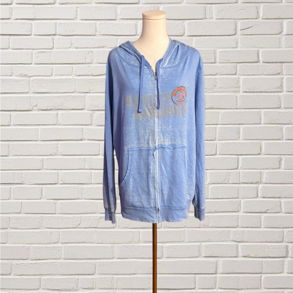 Harley-Davidson South Dakota Zip Hoodie
Lightweight Casual Size XL Distressed